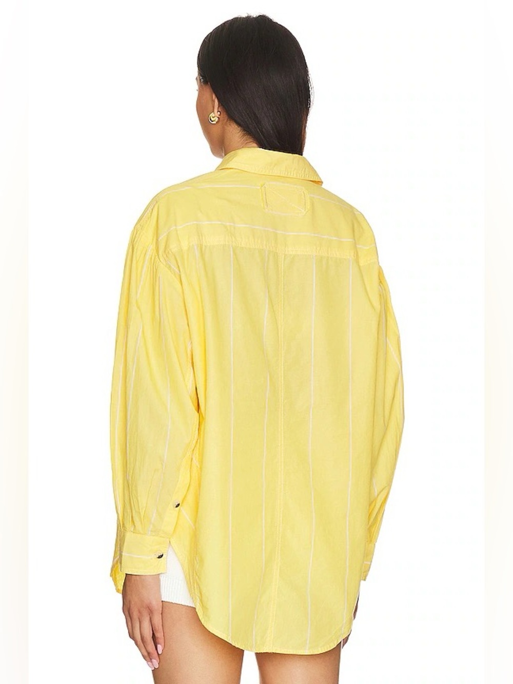 Free People Happy Hour Stripe Top Yellow Combo Boho Oversized Women Size S - Picture 6 of 16